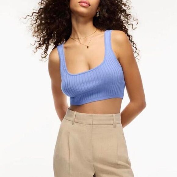 Aritzia Manila Soft Iris Crop Top - Picture 1 of 5